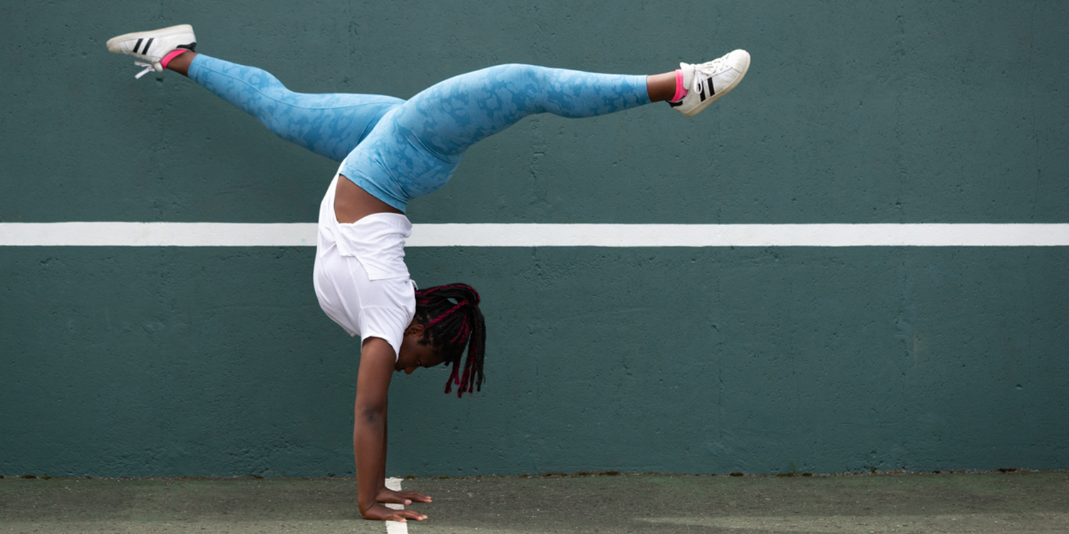 Gymnastic move, upside down splits